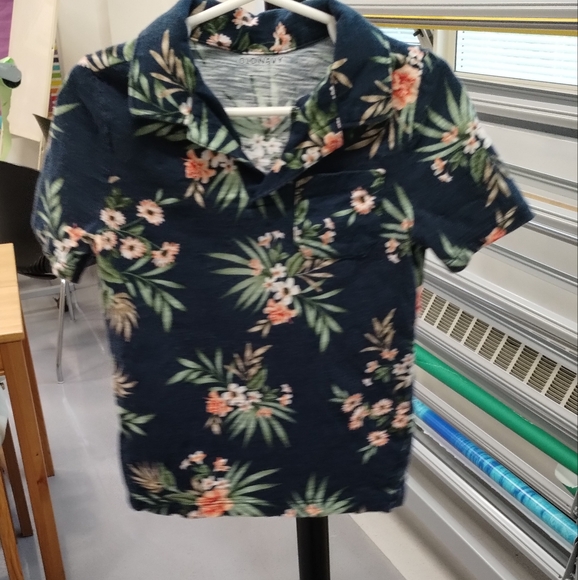 Old Navy Aloha Casual Slub-Knit Floral Polo Short Sleeve for Toddler Boys 4T - Picture 2 of 12